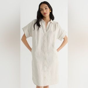 J crew Relaxed-fit short-sleeve Baird McNutt Irish linen shirtdress in flax XXS